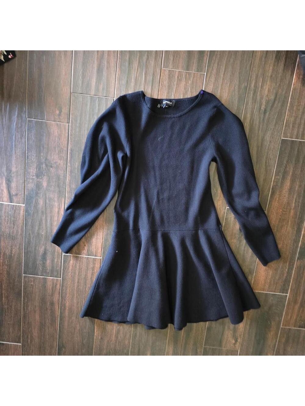 Express Women's Black and Navy Dress
